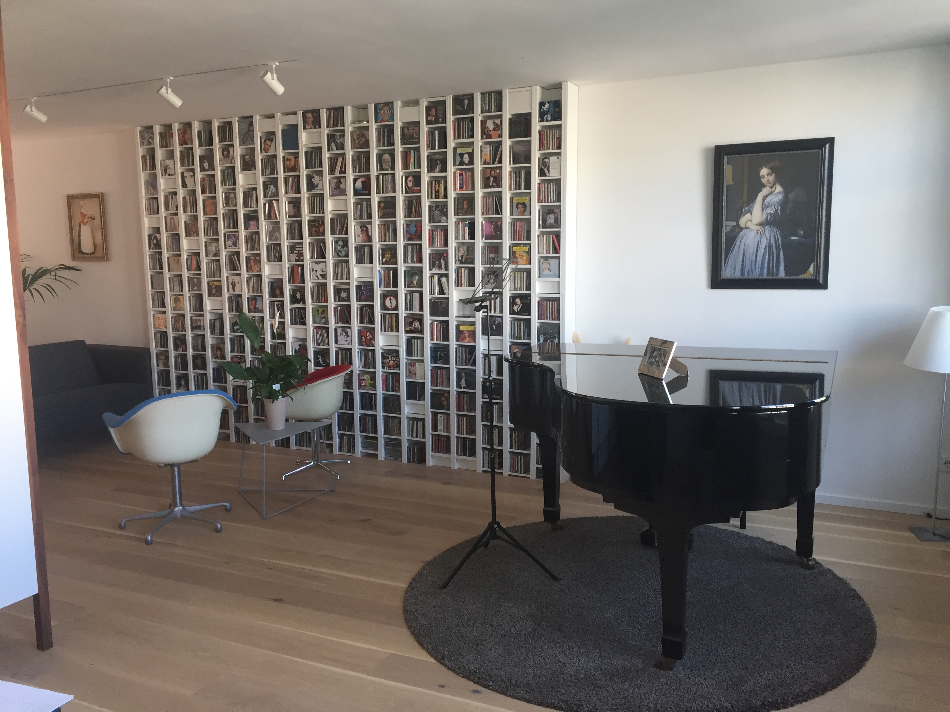 Woonkamer met cd wand